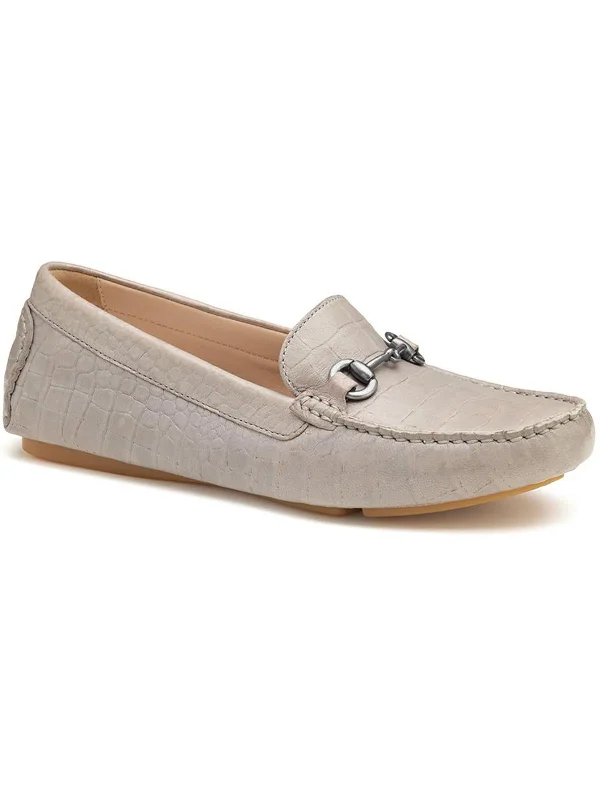 Maggie Womens Faux Leather Slip On Loafers