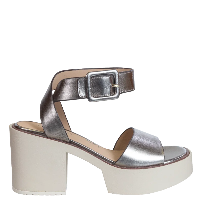 NAKED FEET - ICONOCLAST in GUNMETAL Heeled Sandals