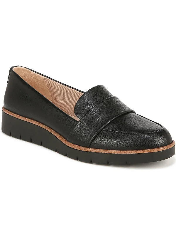 Ollie Womens Faux Leather Slip On Loafers