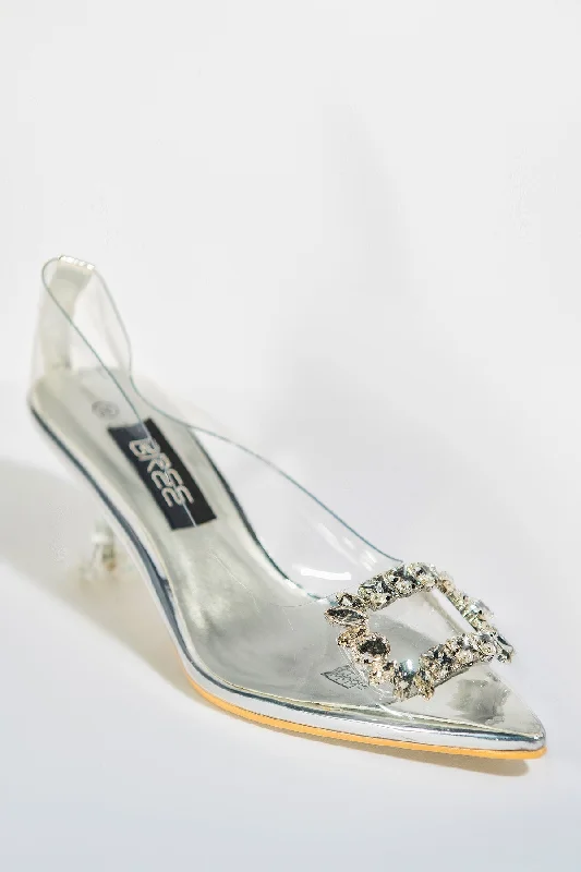 Structured Heels - Silver