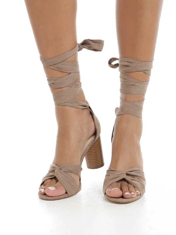 Taupe Annie Tie-Up Heels