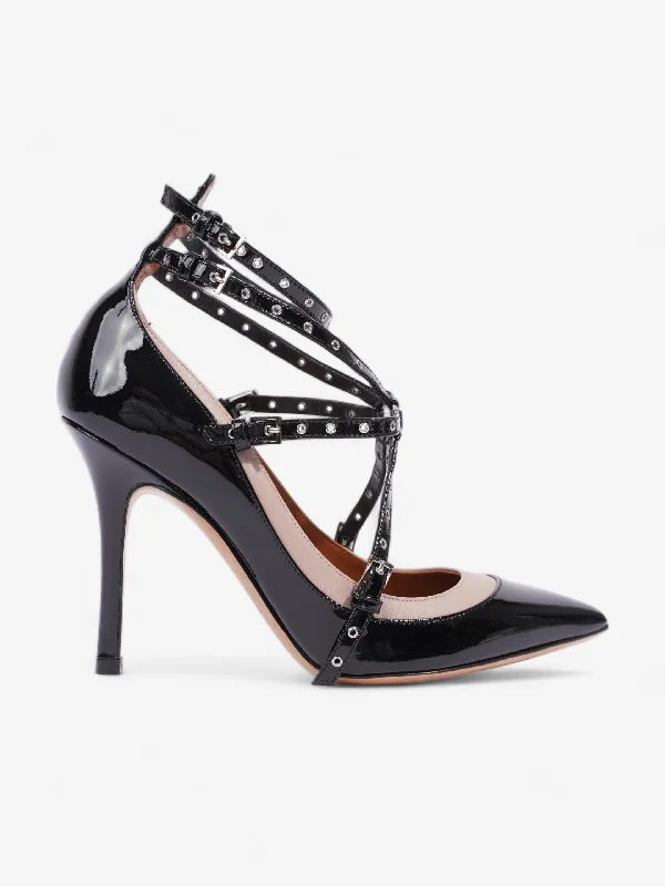 Valentino Strappy Sandal 90 Black / Nude Patent Leather EU 36.5 UK 3.5