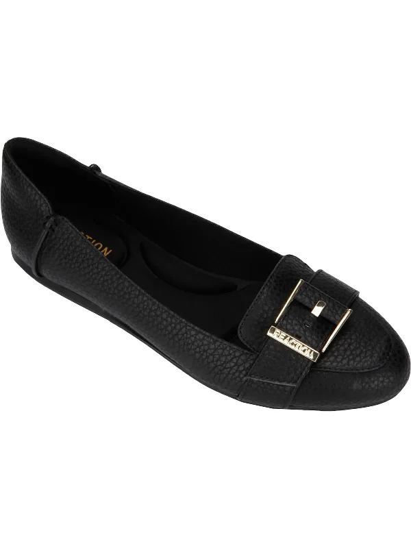 Viv  Womens Buckle Memory Foam Loafers