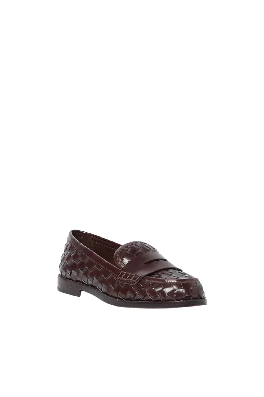 Women's Rachel Woven Leather Loafers In Espresso