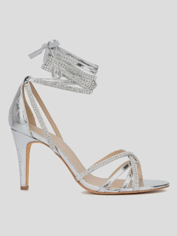 Yara Wide Width Jeweled Strappy Heels