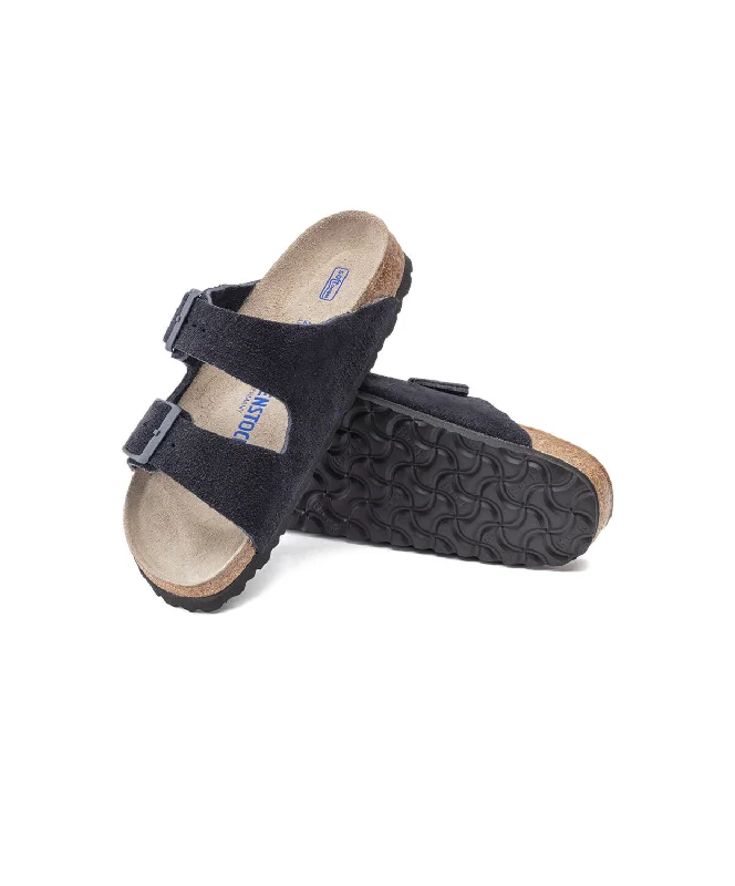 Birkenstock Arizona Suede Leather Midnight Soft Footbed Sandals