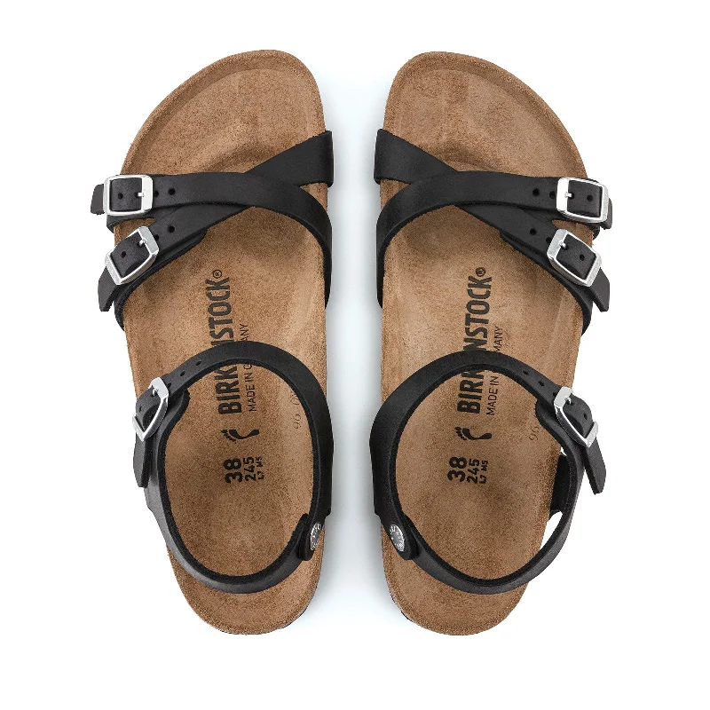 Birkenstock Kumba Backstrap Sandal (Women) - Black Oiled Leather