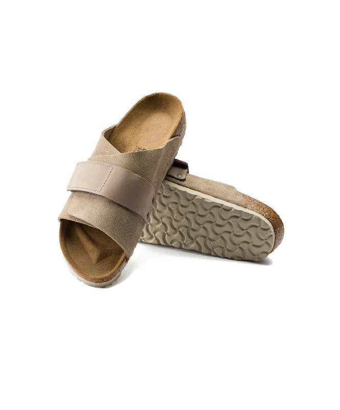 Birkenstock Kyoto Suede/Nubuck Leather Taupe Sandals