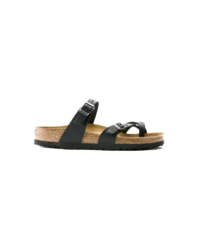 Birkenstock Mayari Oiled Leather Black Sandals