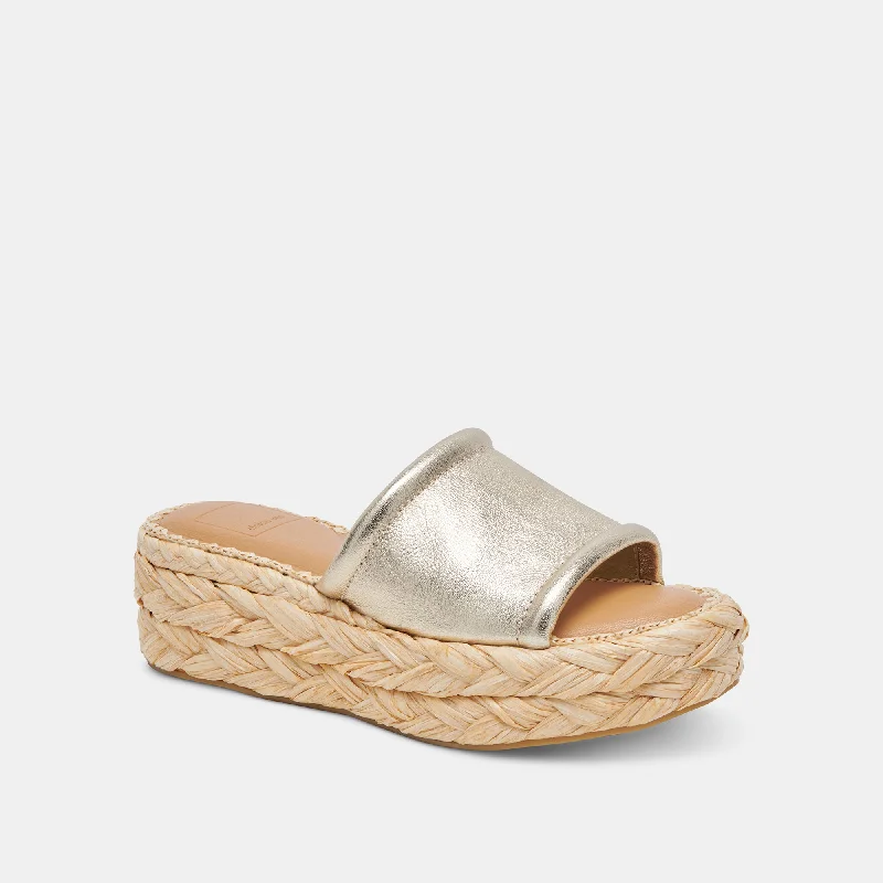 CHAVI SANDALS LIGHT GOLD METALLIC LEATHER