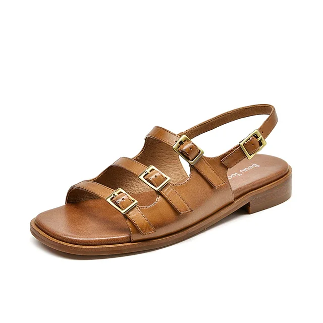 Emi Women's Low Heel Leather Sandal