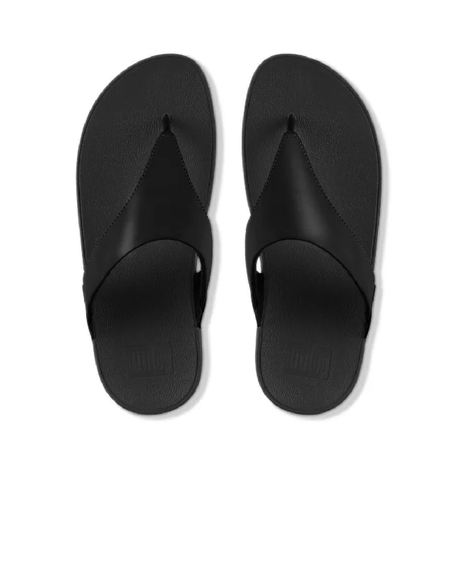 FitFlop Lulu Leather Toe Post Sandals Black