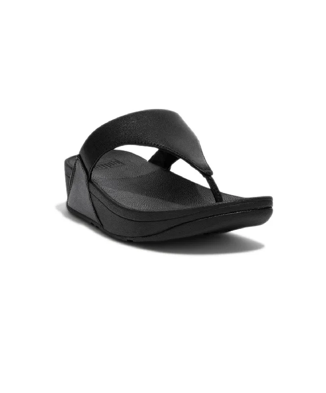 FitFlop Lulu Leather Toe Post Sandals Black