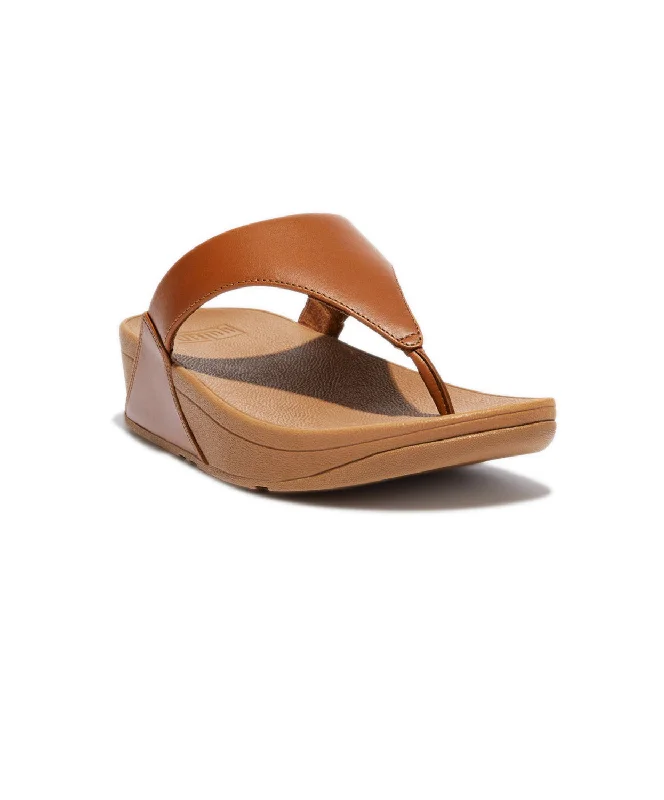 FitFlop Lulu Leather Toe Post Sandals Brown