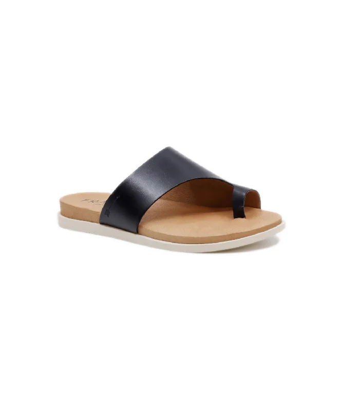 FRANKIE4 Lilli III Black Leather Slides