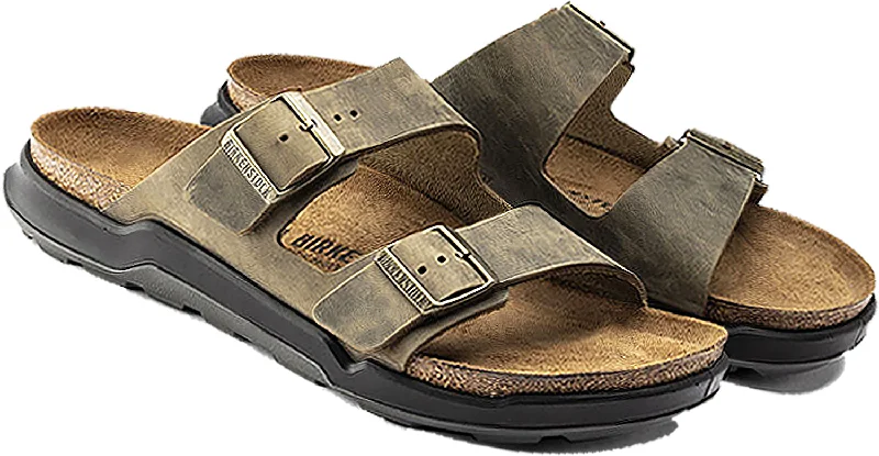 Men's Birkenstock Arizona Rugged Faded Khaki Oiled Leather