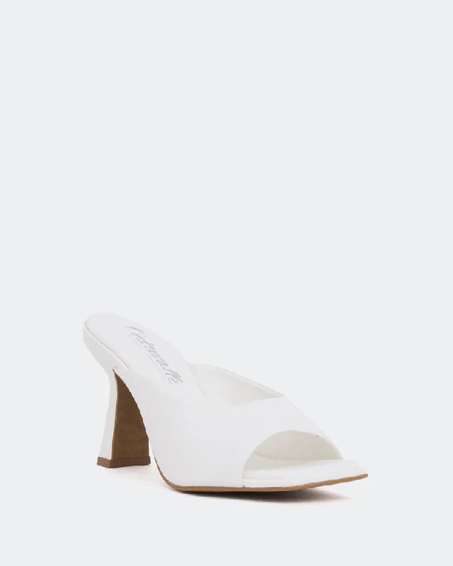 Noella, White Leather/Cuir Blanc