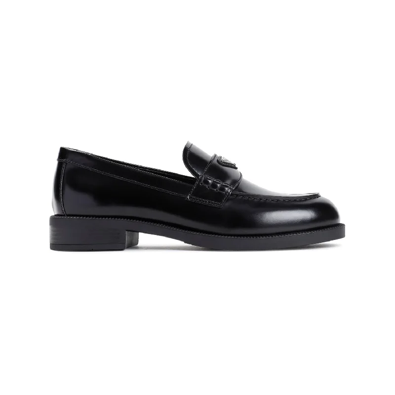 PRADA Elegant Black Leather Loafers