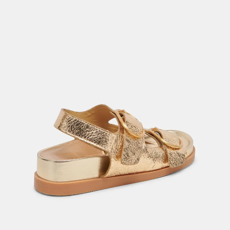 STARLA SANDALS GOLD DISTRESSED LEATHER