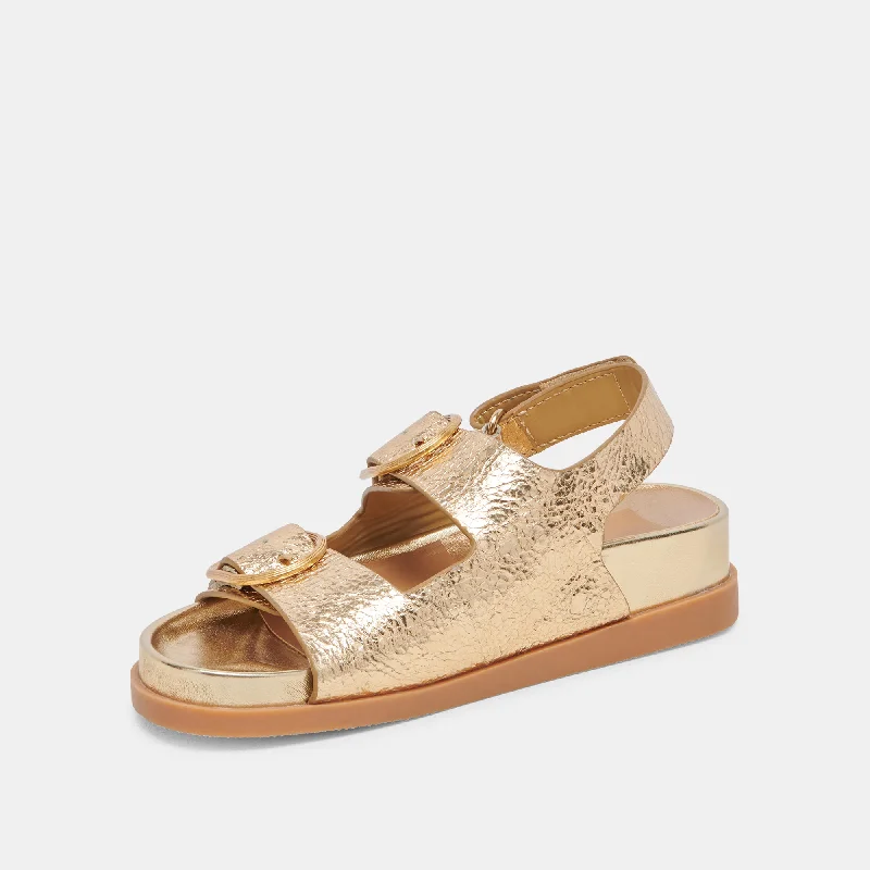 STARLA SANDALS GOLD DISTRESSED LEATHER