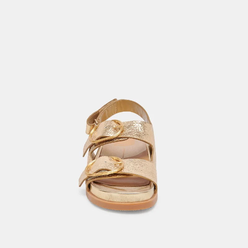 STARLA SANDALS GOLD DISTRESSED LEATHER