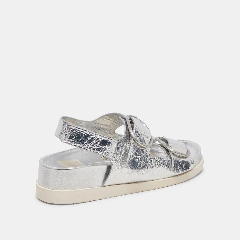 STARLA SANDALS SILVER DISTRESSED LEATHER