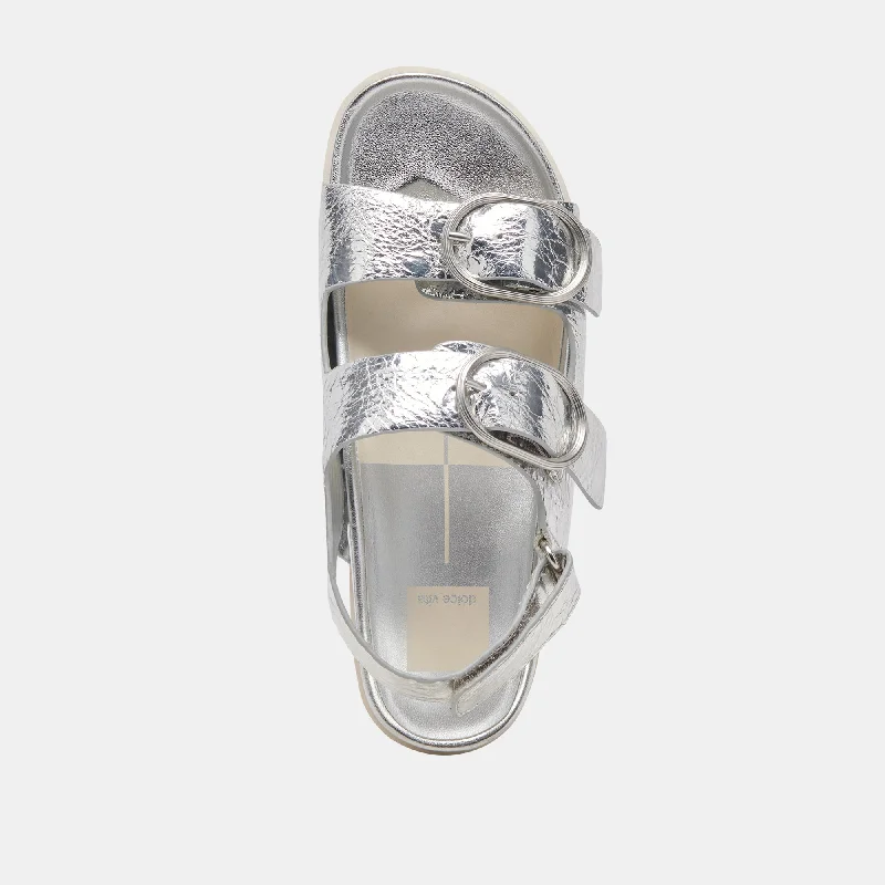 STARLA SANDALS SILVER DISTRESSED LEATHER