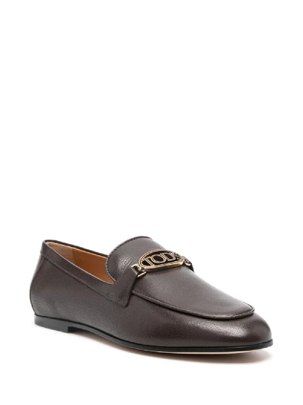 TOD'S Elegant Almond Toe Leather Loafers