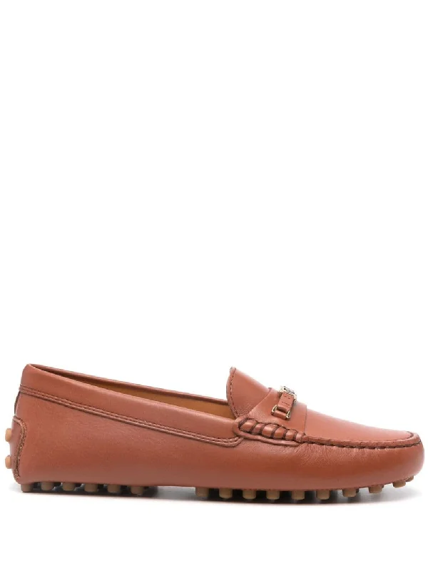 TOD'S Elegant Camel Brown Leather Loafers