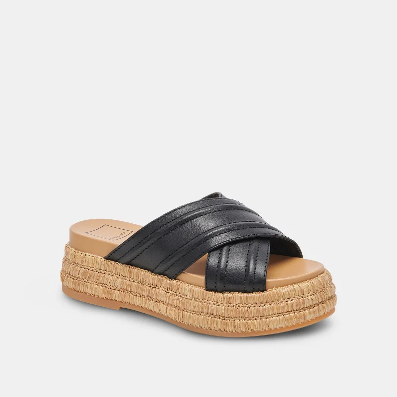 WESLEE SANDALS BLACK LEATHER