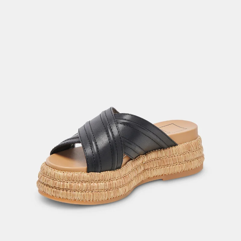 WESLEE SANDALS BLACK LEATHER