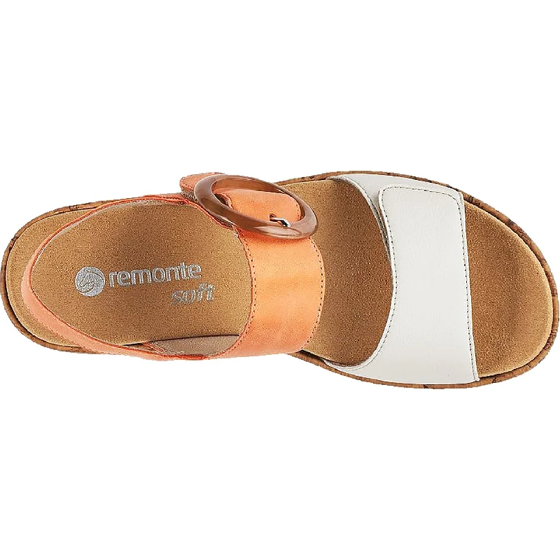 Women's Remonte R6853-38 Jocelyn 53 Off White/Orange Leather