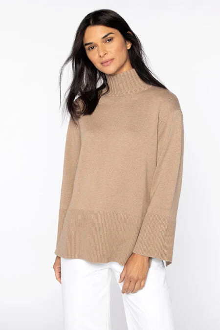 Kinross Cashmere Easy Rib Trim Funnel Trendy oversized sweaters