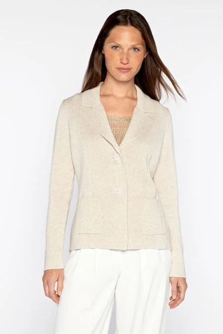 Kinross Cashmere Fitted Notch Collar Cardigan Boho-style sweaters