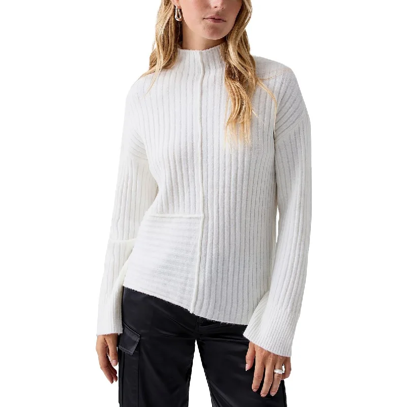 Sanctuary Womens Ribbed Long Sleeve Funnel-Neck Sweater