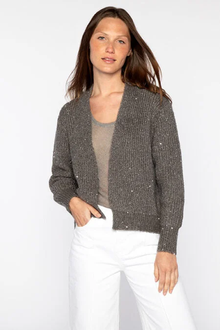 Kinross Cashmere Sequin Rib Cardigan Winter sweaters