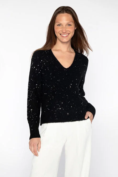 Kinross Cashmere Sequin Vee Mohair sweaters