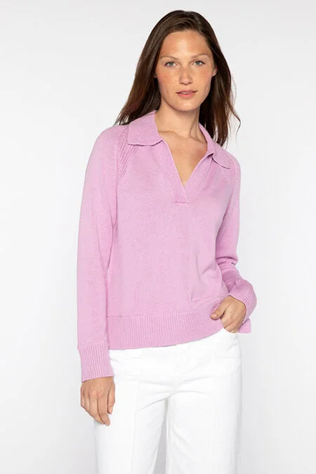 Kinross Cashmere Splitneck Polo Women's fashion sweaters sale