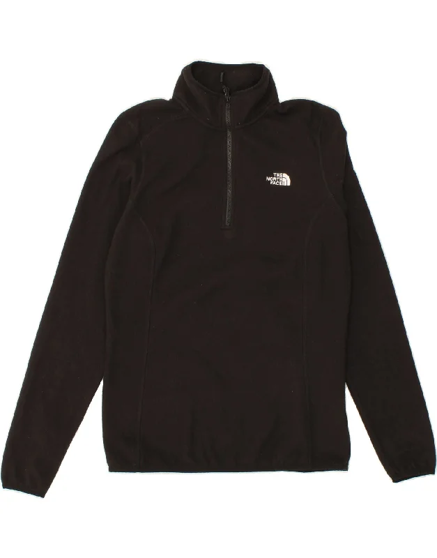 THE NORTH FACE Womens Zip Neck Fleece Jumper UK 14 Medium Black Polyester Best everyday sweaters