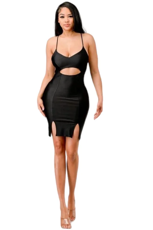 Cutout Crossed Back Mini Dress