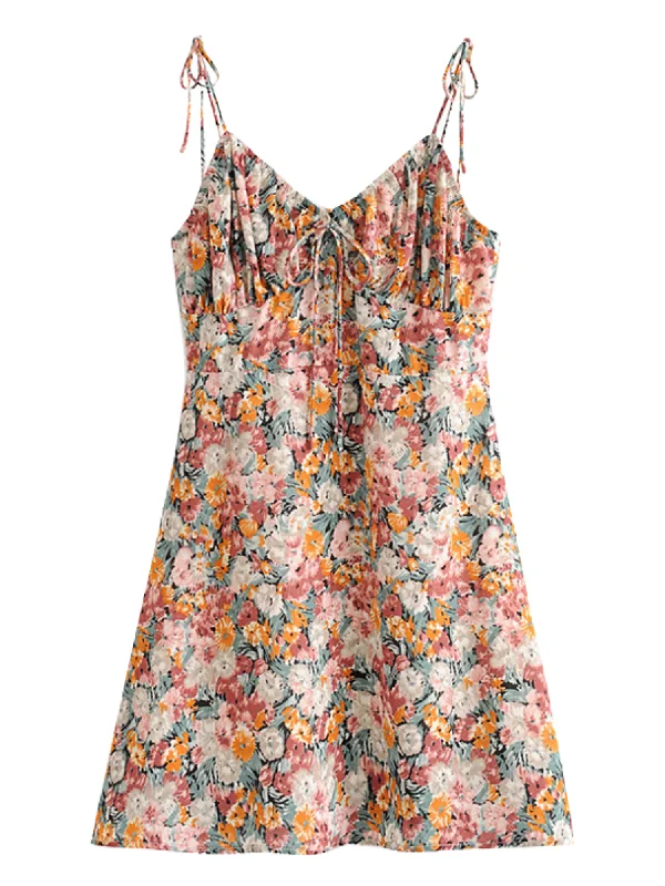 'Maeve' Floral Front Tied Mini Dress Beach mini dresses