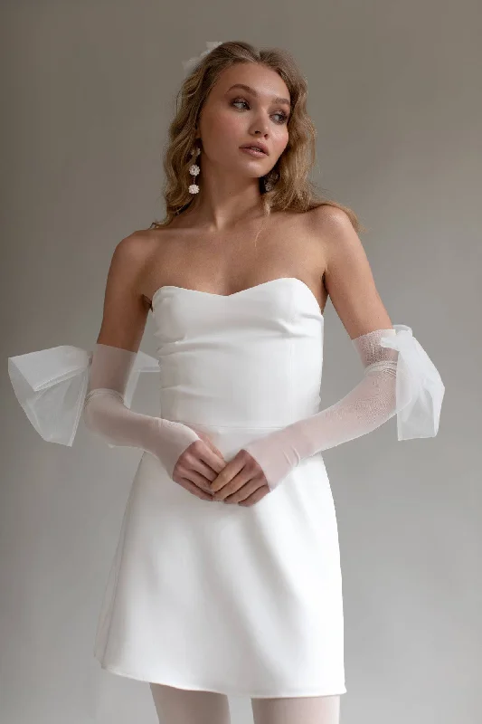 NOVA MINI BRIDAL DRESS Satin Bridal Gown