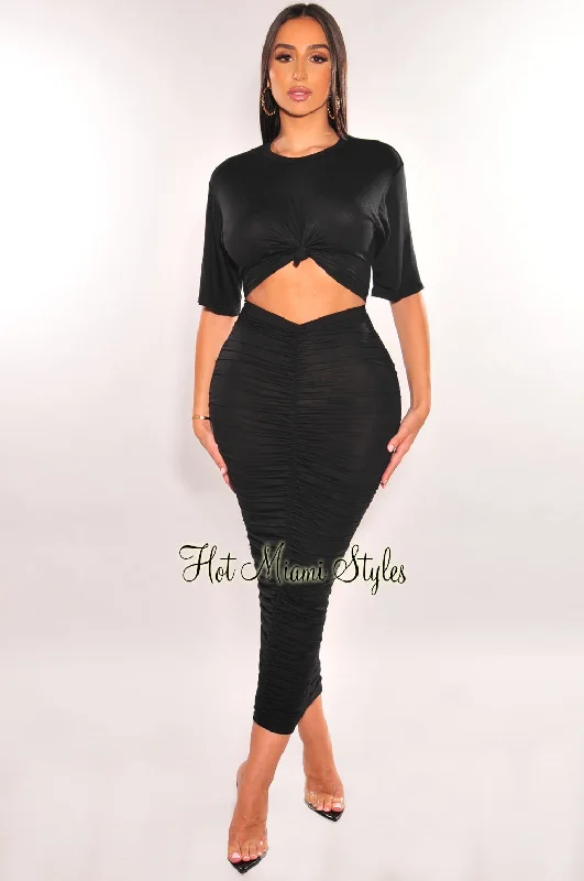 Black Short Sleeve Cut Out Ruched Maxi Dress Sexy maxi dresses