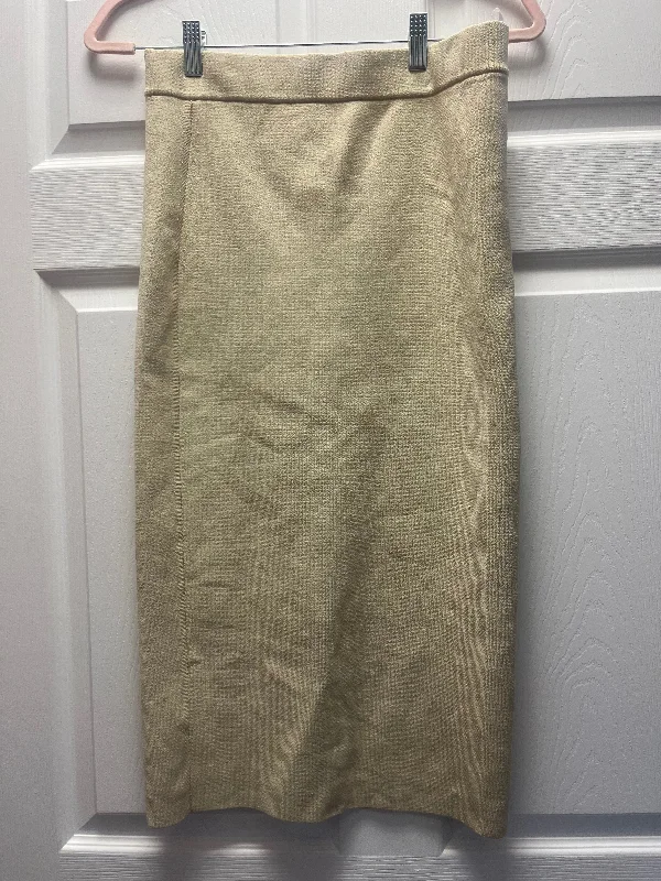 Babaton Tan Knit Skirt Sz L Metallic unclassified skirts