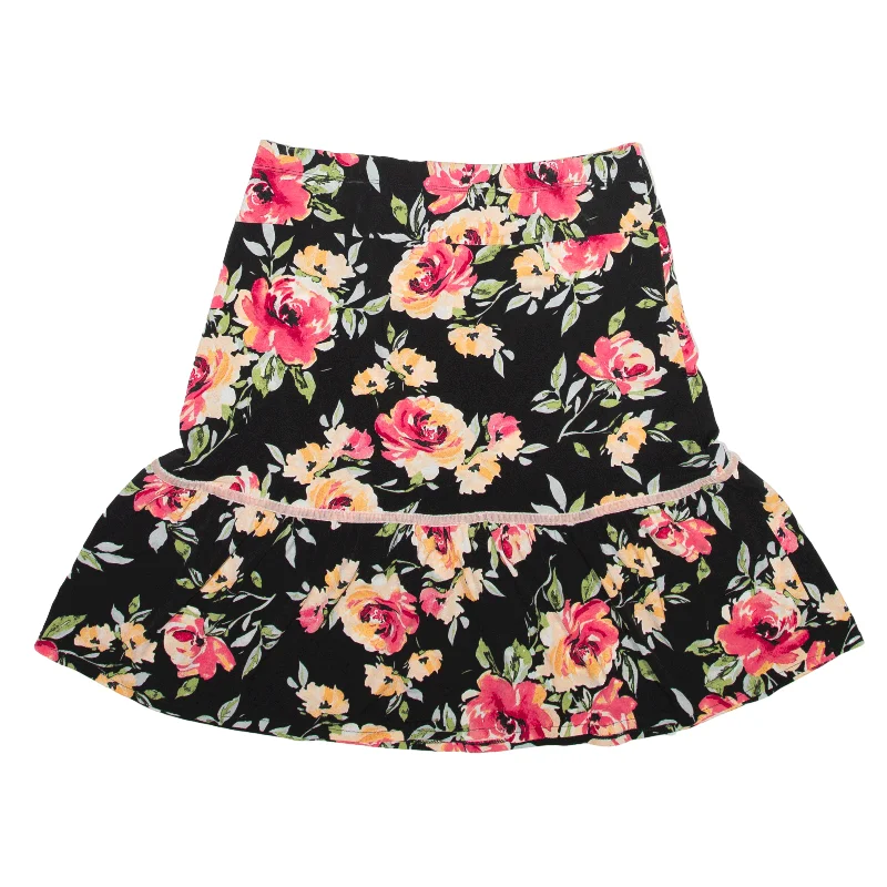 CAMOMILLA Short Mini Skirt Black Floral Womens M