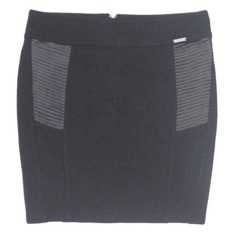 GUESS Short Mini Skirt Black Viscose Womens S Mini Skirt Look