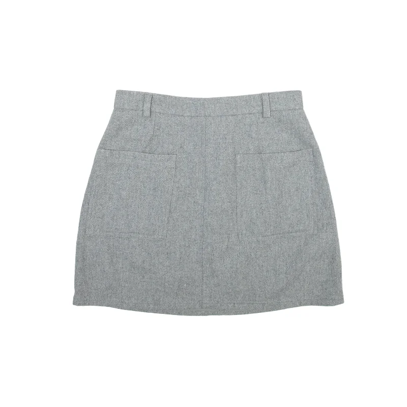 JACK WILLS Short Mini Skirt Grey Wool Womens UK 10