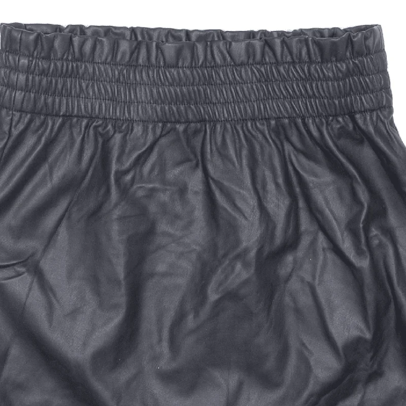 ONLY Faux Leather Womens Straight Skirt Black Short S Summer Denim Mini