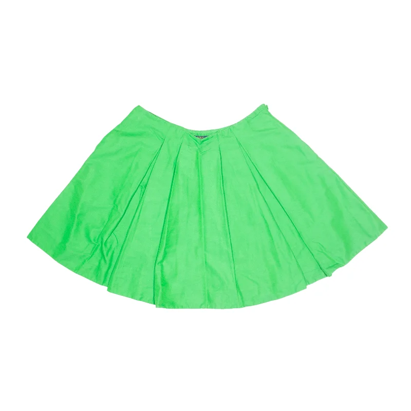 POLO RALPH LAUREN Wide Flare Pleat Short Skater Skirt Green Womens M Mini Skirt Trend