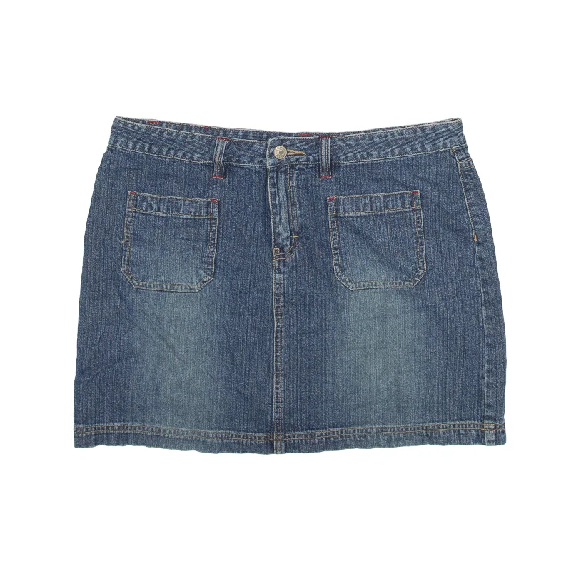 UNION BAY Short Mini Skirt Blue Denim Womens L Soft Mini Skirt